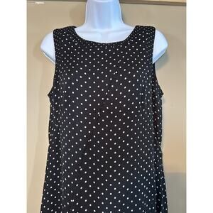 Ann Taylor Black White Polka Dot Dress Sleeveless Lined 10 Spring Event